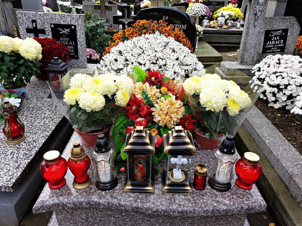 candles in cemetery